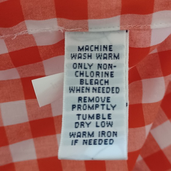 Ralph Lauren Men Custom Fit Orange White Gingham Button Down Shirt M - Picture 4 of 7